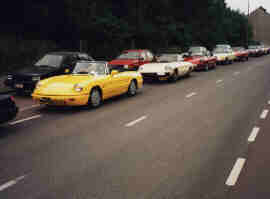 Lining up again. Nice yellow 4th series Spider